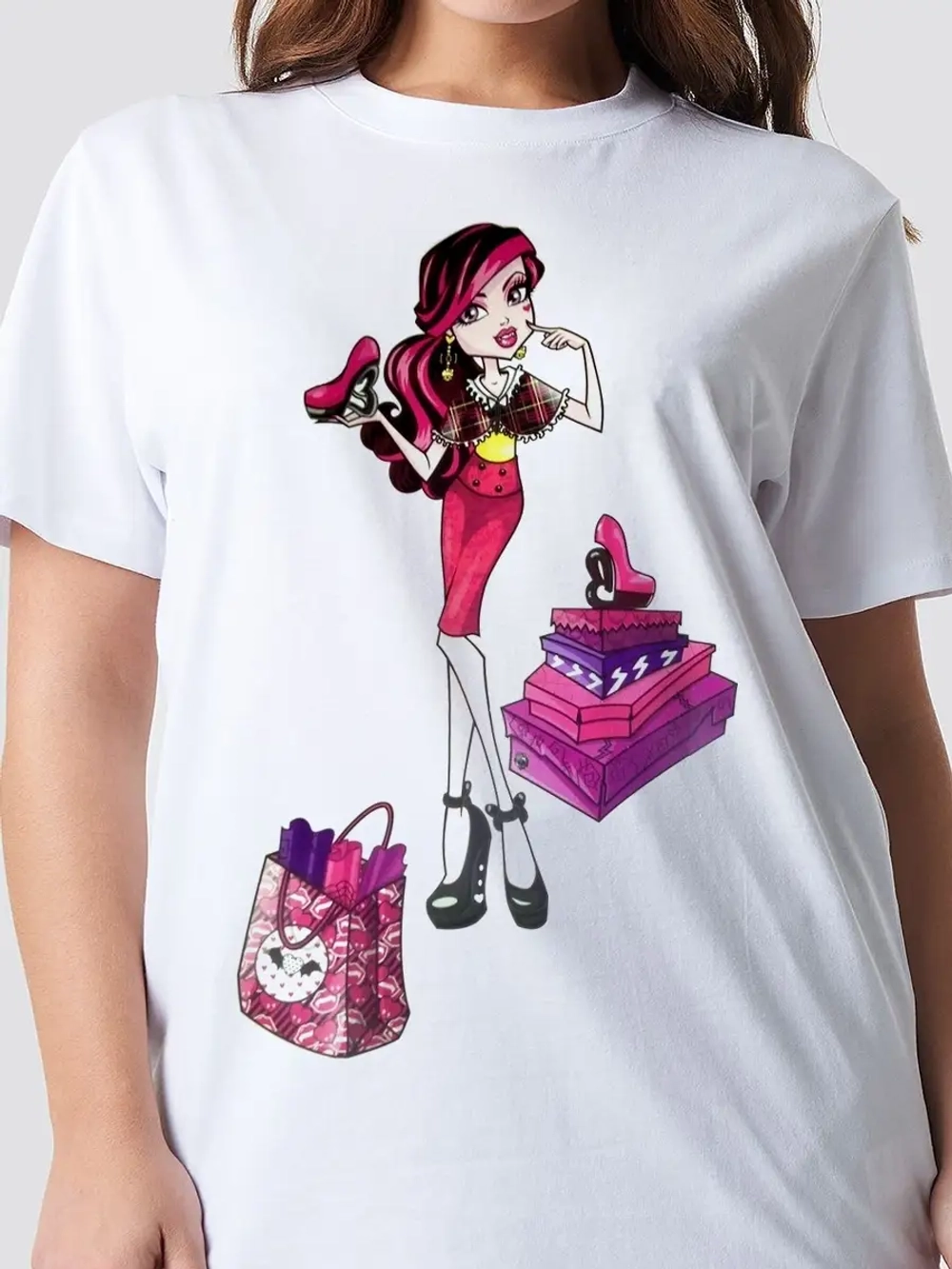 Футболка девушка с покупками