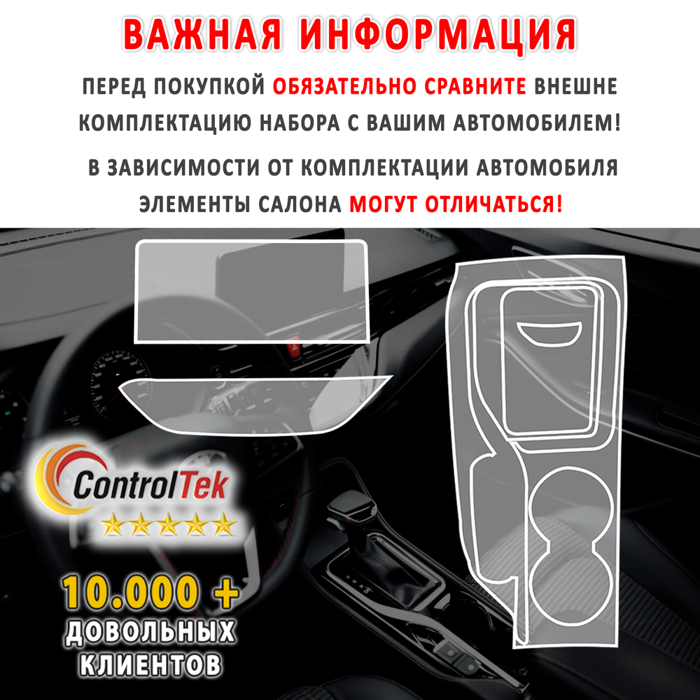 Москвич 3 (2022) - комплект защитных матовых пленок 4 в 1. Пленка защитная ControlTek HYBRID со слоем TOP COAT. Толщина: 6 mil. (175 мкм.)