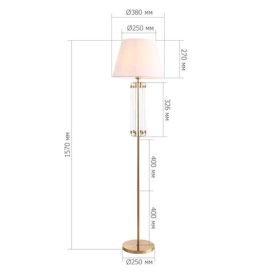 SL1403.305.01 Светильник напольный ST-Luce Латунь/Прозрачный E27*1 40W OPALUS