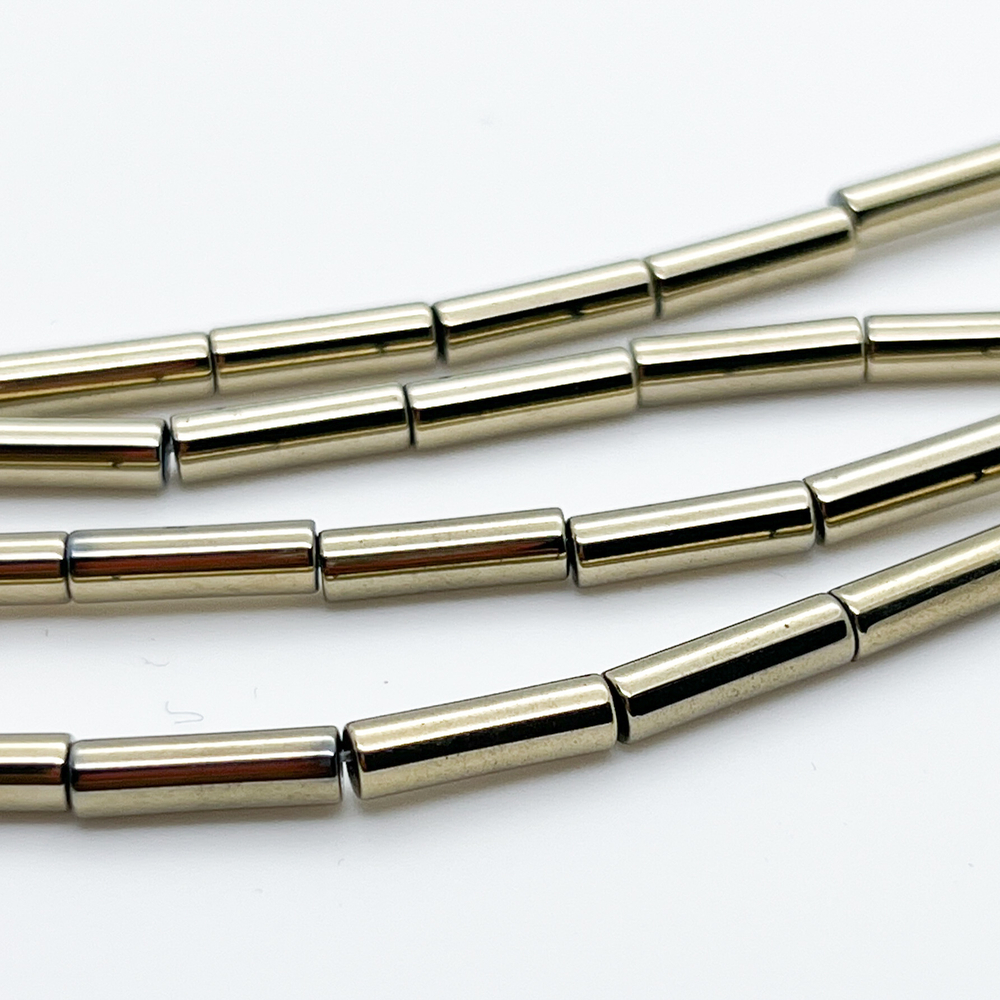 Гематит Трубочка бусины (имитация), цвет золото, размер около 13*4 мм, цена за 13 шт (1/2 нити)