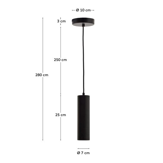 Подвесной светильник Andia из алюминия с черной отделкой