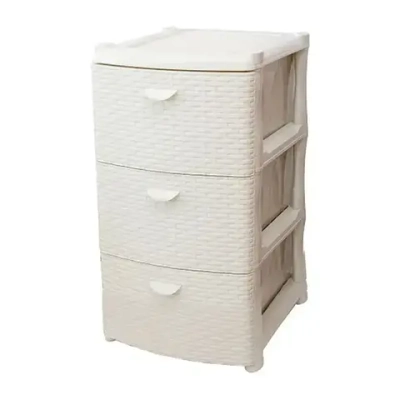 Комод РОТАНГ (3 секции) белый ротанг 0,74,405х0,505м