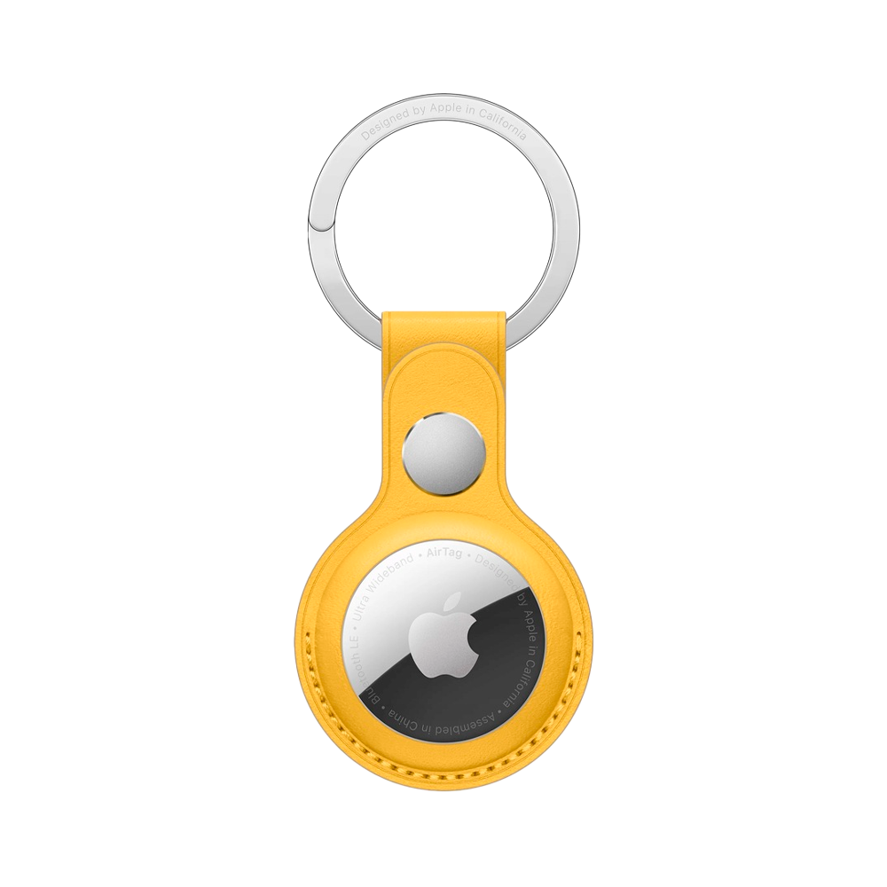Кожаный брелок с заводным кольцом Apple Leather Key Ring для AirTag, Meyer Lemon (Лимонный сироп)