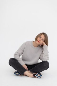 Джемпер Л.Т., 100% шерсть ягнёнка, цвет туман.