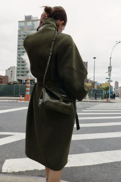 ZARA РЕЛЬЕФНАЯ СУМКА, ЗЕЛЕНЫЙ