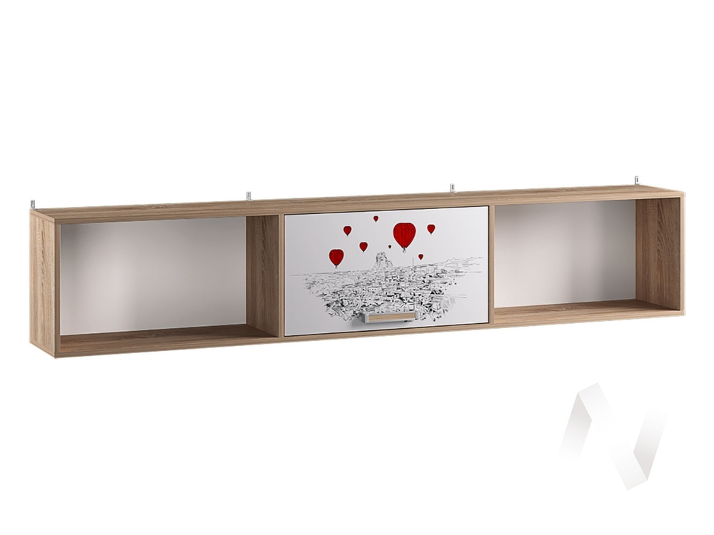 Навесная секция Детская "Бланка" (белый с фотопечатью/дуб сонома)