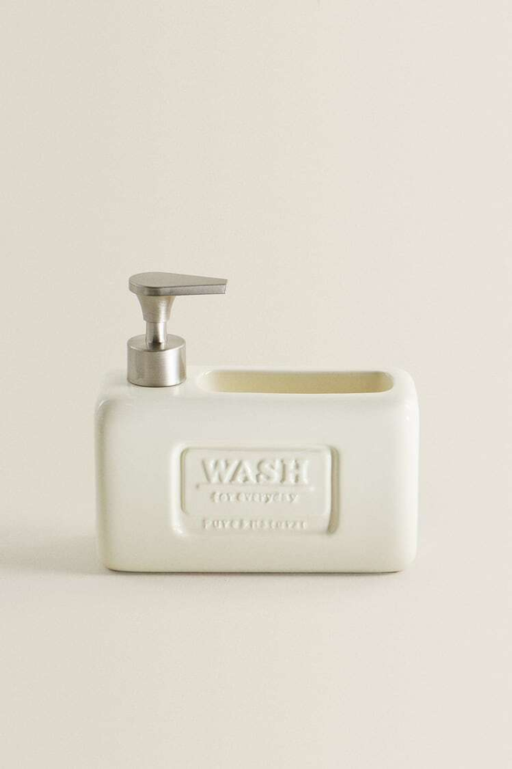 ZARA HOME ДОЗАТОР ЖИДКОСТИ ДЛЯ МЫТЬЯ ПОСУДЫ С КОНТЕЙНЕРОМ, КРЕМОВЫЙ