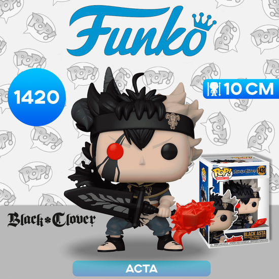 Фигурка Funko POP! Animation Black Clover Black Asta (1420) 70568 / Фигурка Фанко ПОП! по мотивам аниме "Чёрный клевер", Аста