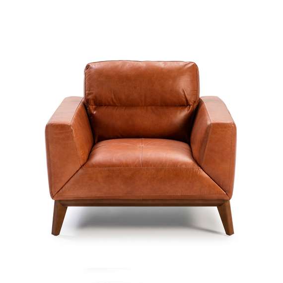 Кресло Angel Cerda KF1016-1P, коричневая кожа