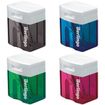 Точилка BERLINGO "Perfect" пластиковая, 1 отверстие, с контейнером,  ассорти