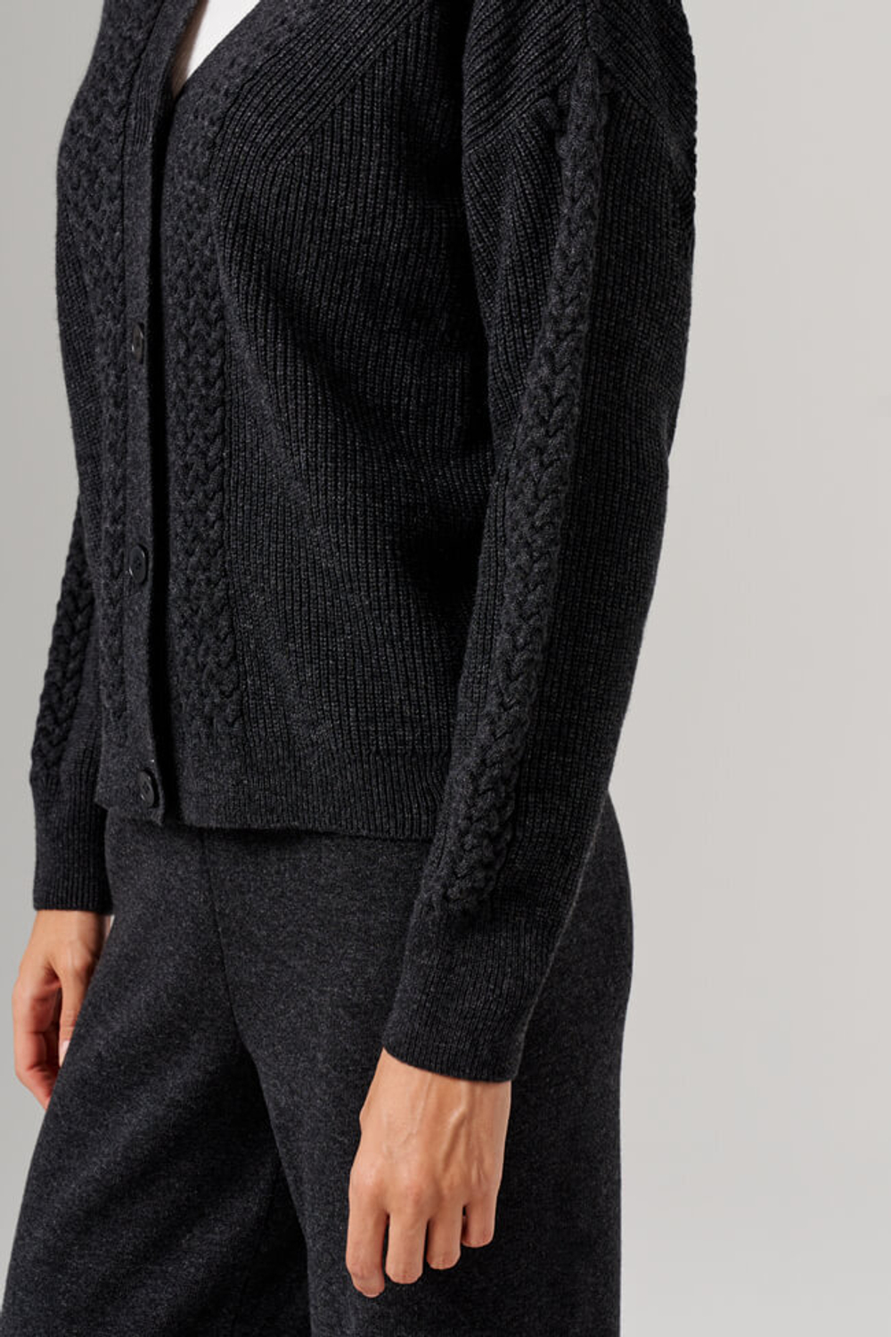 1908 Кардиган женский (темно-серый меланж)