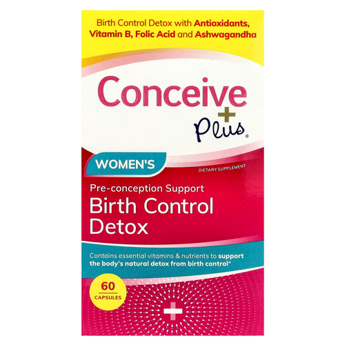 Conceive Plus, Детокс для женщин, противозачаточные, 60 капсул