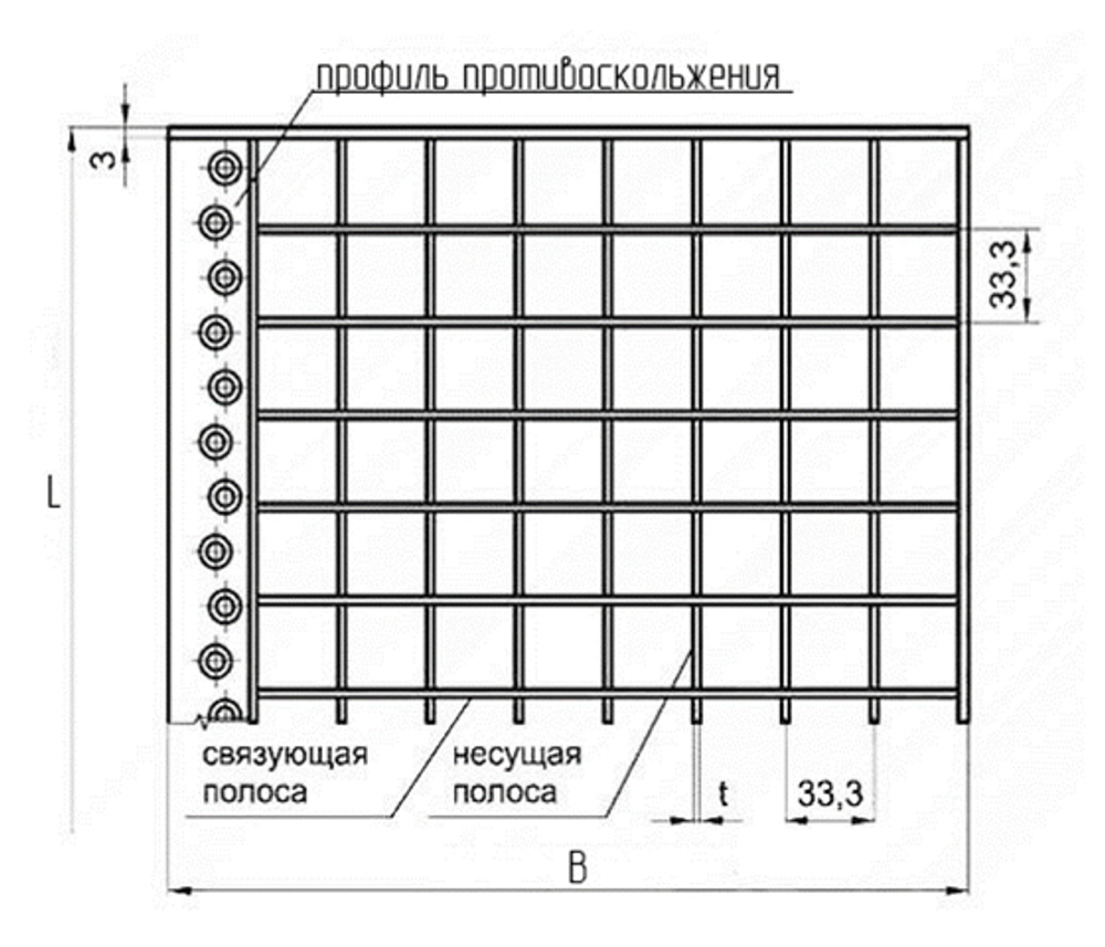 ТМС Ступень прессованная 1200х305 (гор.цинк) 33×33 40×3
