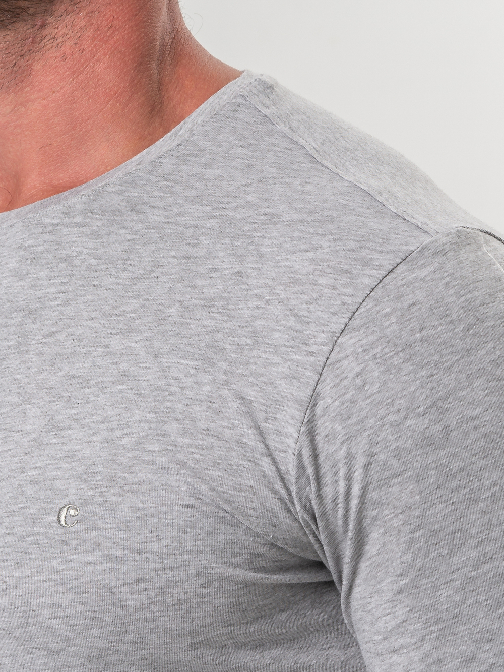 Футболка мужская с круглым вырезом серый меланж