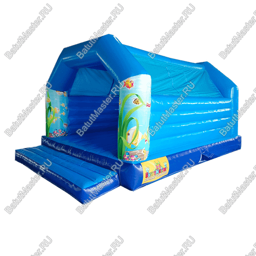 Большой надувной батут "Океан" с крышей