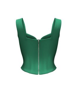 Драпированный удлиненный корсетный топ из эко-кожи