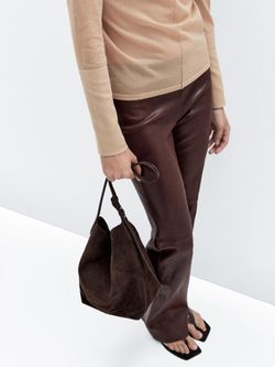 Massimo Dutti Замшевая сумка, коричневый