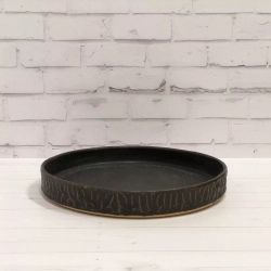 Фото тарелка черная керамическая Black Velvet д 240 мм в 40 мм 003013 из экологически чистой глины высокого качества
