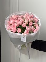 Букет из 35 нежно-розовых пионовидных тюльпанов