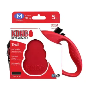 Рулетка KONG Trail M (до 30 кг) лента 5 метров красный