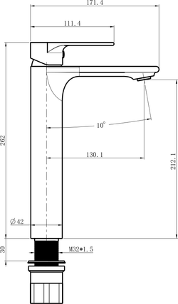 Смеситель для раковины высокий STWORKI Колдинг S32020CR хром