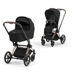Коляска Cybex Priam IV 2 в 1 цвет Sepia Black на шасси Rosegold