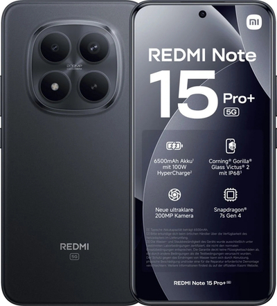 Смартфон Xiaomi REDMI Note 15 Pro+ 5G 12+512 Black RUS