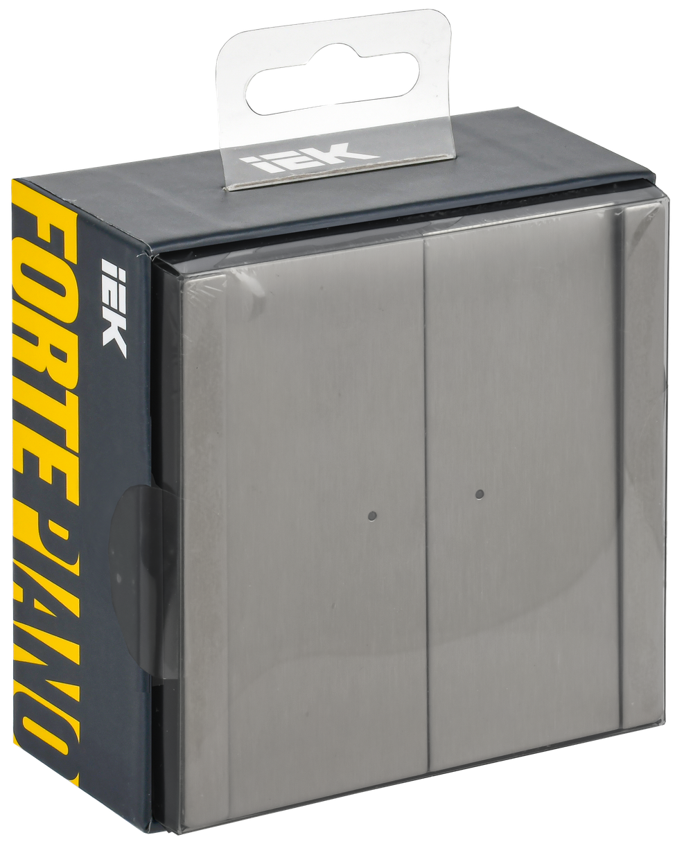 FORTE&PIANO Выключатель 2-клавишный проходной с индикацией 10А FP708M металл никель IEK