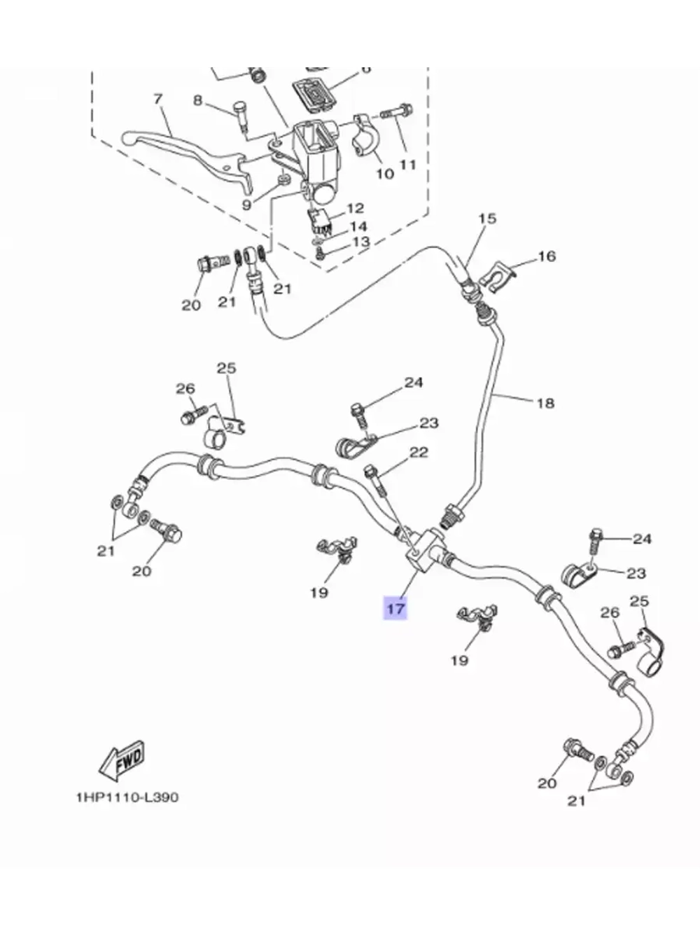Шланг тормозной 3B4258731000/1HPF58730000