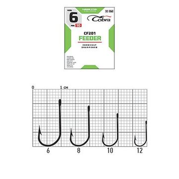 Крючки Cobra FEEDER CF201  №8, 10 шт.