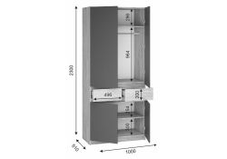 Шкаф Молд 1000 дуб крафт золотой / глянец белый
