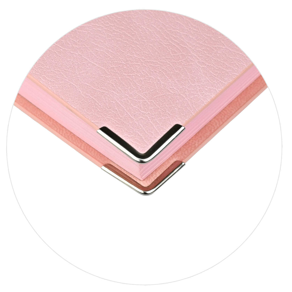 Ежедневник недатированный ESCALADA, А6+, 160 л., арт. 70684/ 20 АНРИ РОЗОВЫЙ (кожзам: 126х174 мм, интегральный переплёт, материал обложки: искусственная кожа "Анри"; способ крепления блока: ниткошвейный; декор: металлические уголки, тиснение фольгой;