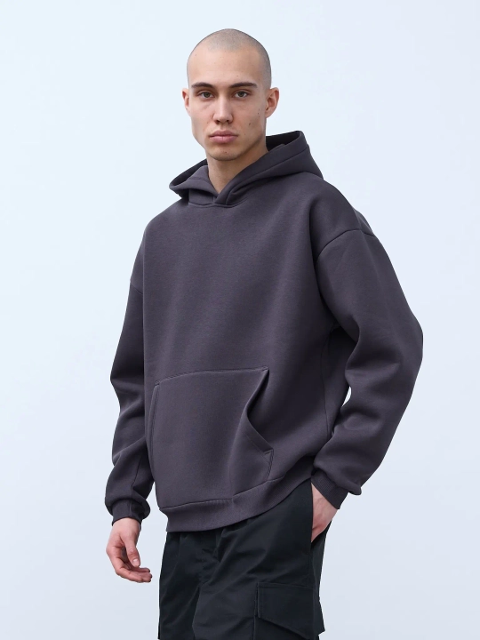 Худи оверсайз с начесом (графит)