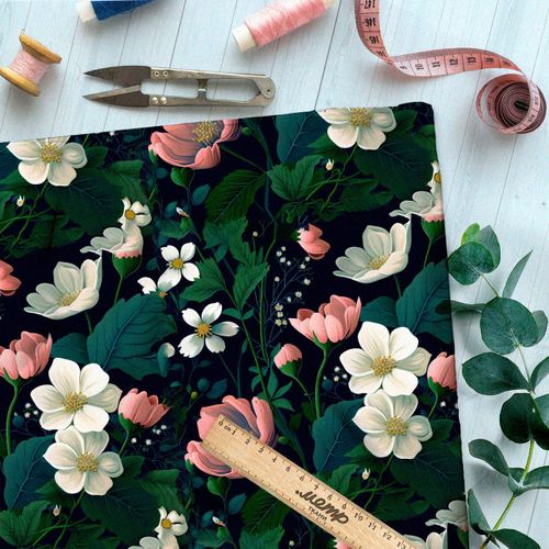 Ткань премиум сатин живописный свет