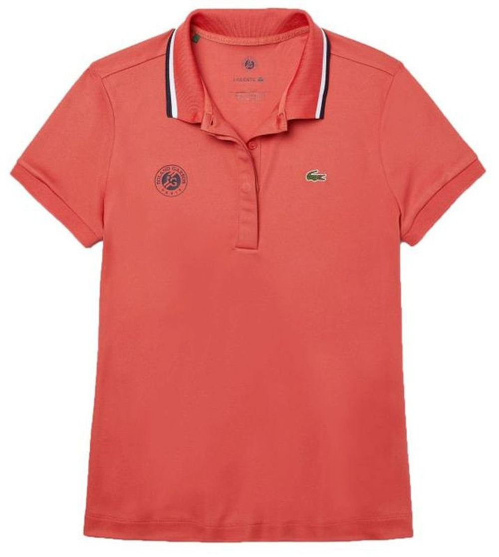 Женское поло Lacoste Women's Roland Garros Polo Logo - pink/navy blue