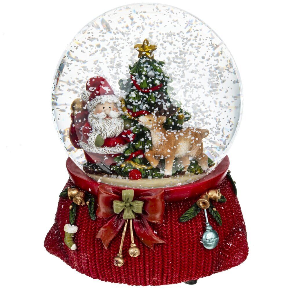 GAEM Фигурка декор в стекл шаре "Санта" (муз с ключ), D 10 см, L10,5 W10 H14 см