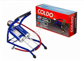 Насос ножной, манометр, двухцилиндровый, 2*55*120мм,  NEW GALAXY 713091