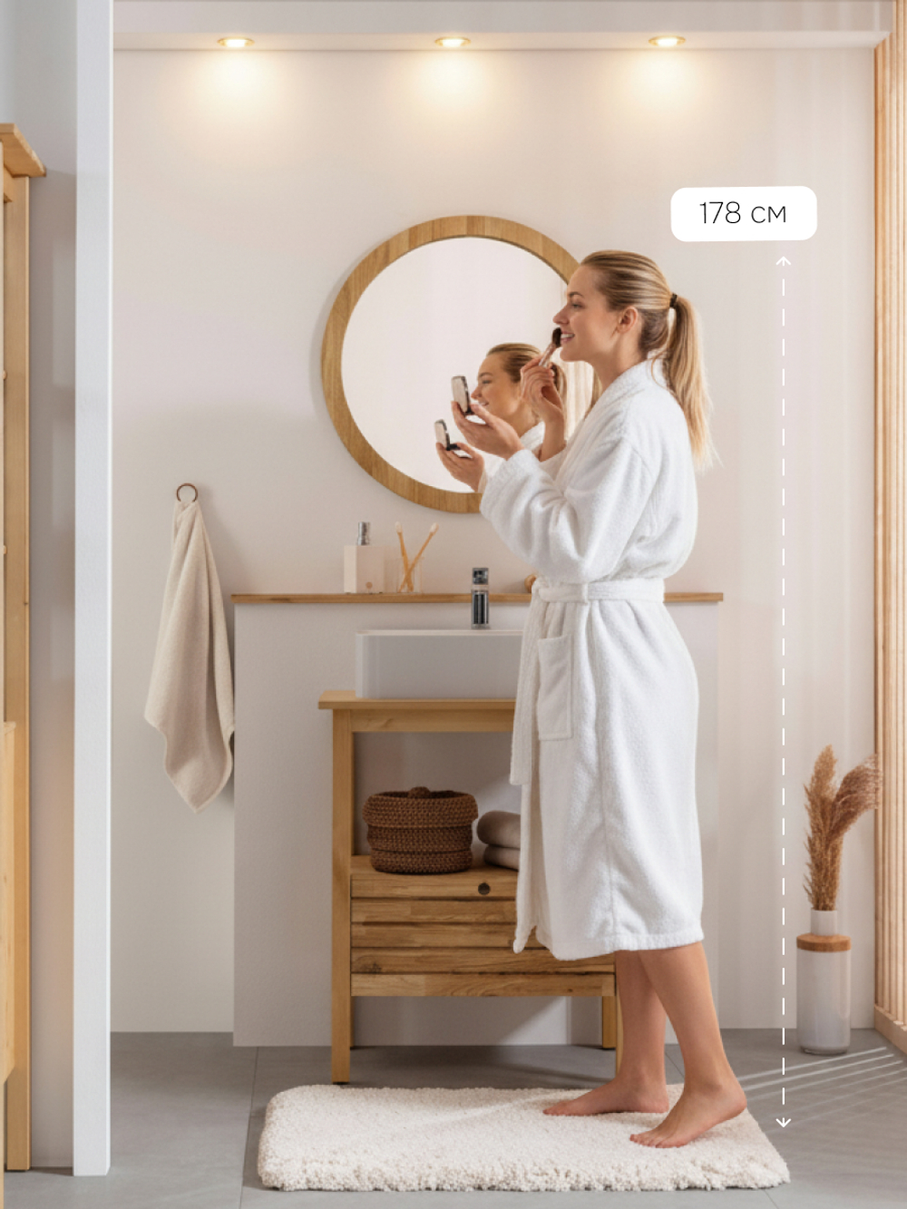 Тумба под раковину 1 ящик Миллиси из массива дуба и сосны