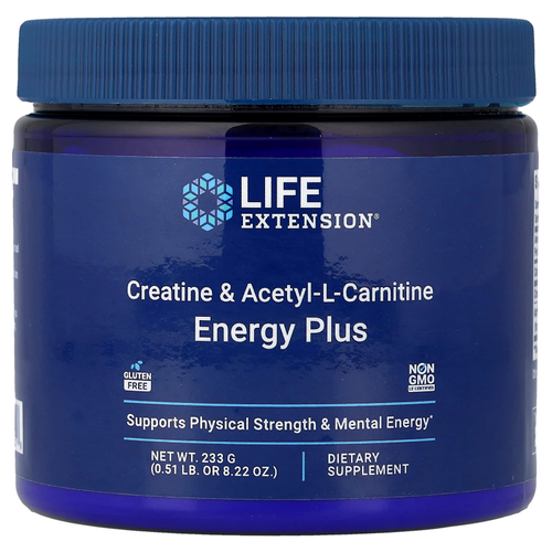 Life Extension, креатин и ацетил-L-карнитин, Energy Plus, 233 г (0,51 фунта)