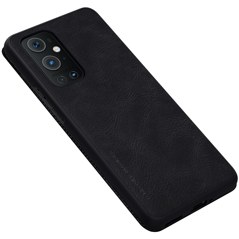 Кожаный чехол книжка Nillkin Qin Leather для OnePlus 9 Pro, черный цвет