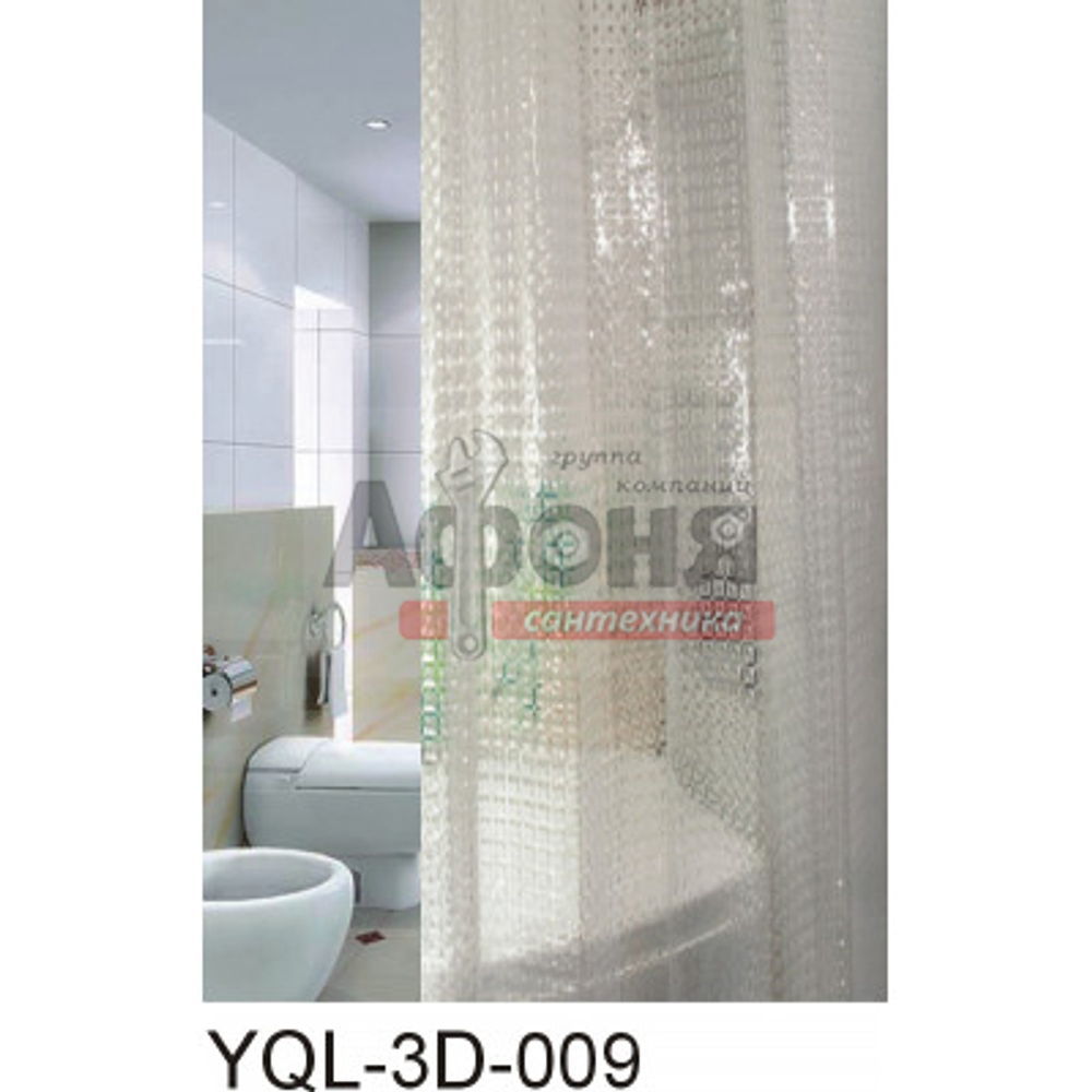 Штора для ванной "ZALEL 3D (009) Clear 180х180 (П 8)
