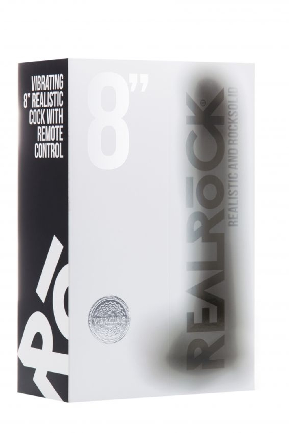 Чёрный вибратор-реалистик Vibrating Realistic Cock 8 With Scrotum - 20 см. (Цвет: черный)