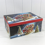 Коробка 37.5 х 29 х 16 см Набор 10 шт "Новый год" (Черный)