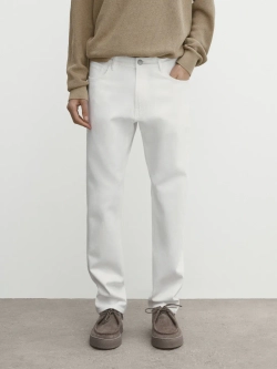 Massimo Dutti Зауженные джинсы, цвет слоновой кости