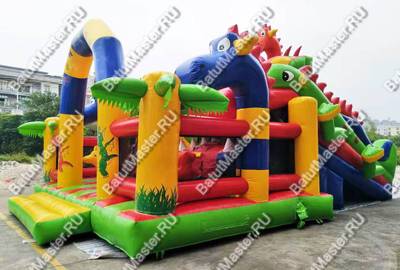 Большая надувная горка "Три дракона" 11*8*8 м