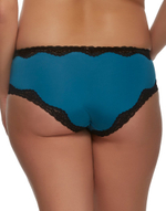 Трусы-хипстеры с контрастной кружевной отделкой (Размер: M) (Цвет: красный)