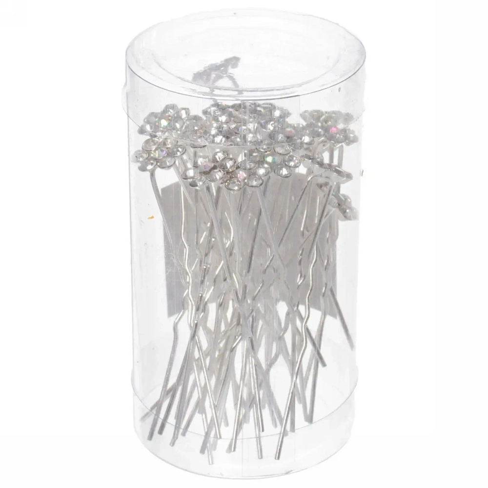 Шпильки для волос в тубе 20шт «Hair Beauty», цветочек, цвет как на фото, d-1см