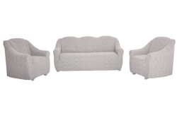 Комплект чехлов на диван и 2 кресла без оборки Жаккард, цвет Слоновая кость