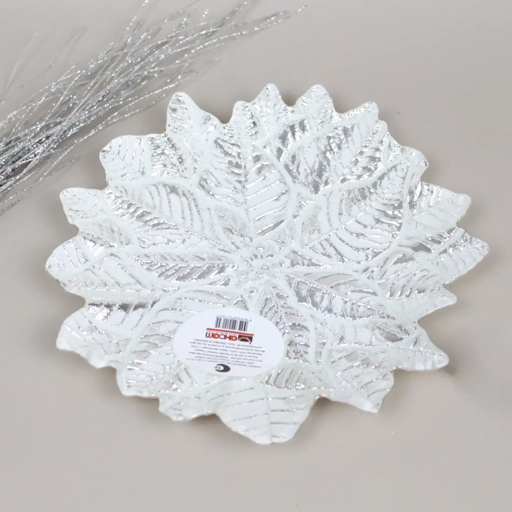 Тарелка 21см «Ледяной цветок» серебро