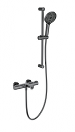 Смеситель для ванны с душевым гарнитуром и термостатом WONZON & WOGHAND, Темный графит (WW-C2018-A-BGG)